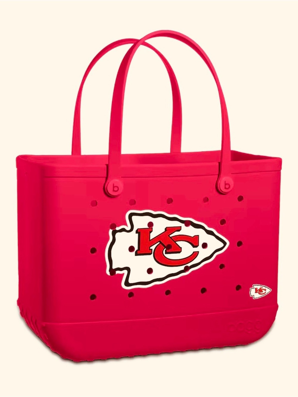 NEW! KC Chiefs NFL LG BOGG Bag with detachable clear purse & pouch - 19x15x9 - Picture 2 of 7